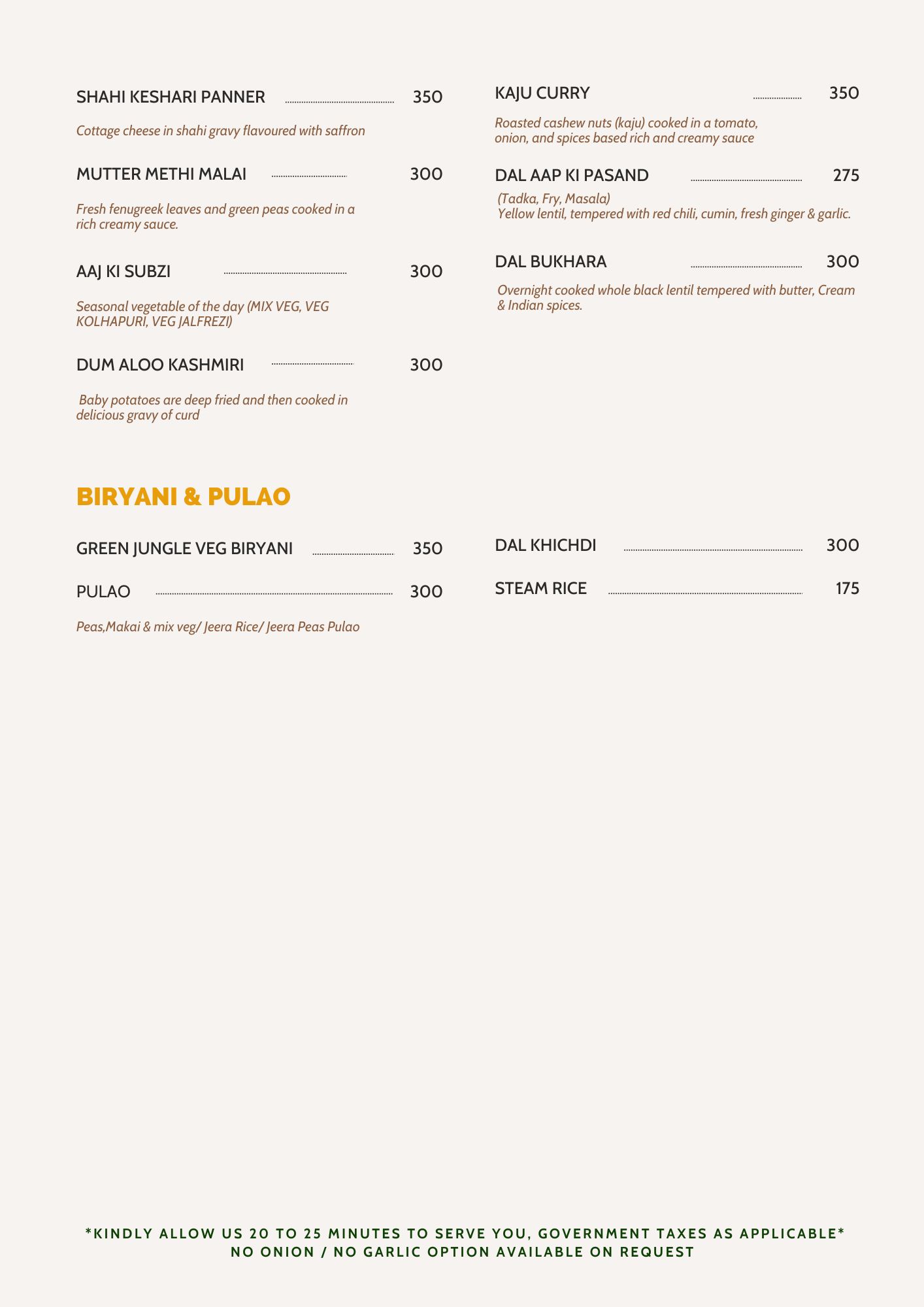 Menu Card